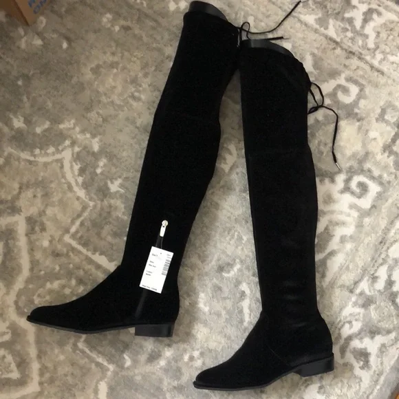 New MARC FISHER Black Velvet Over the Knee Boots - Picture 9 of 14